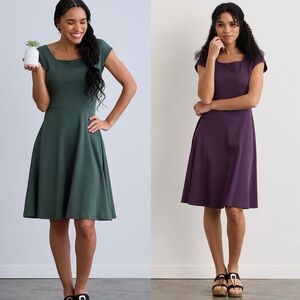 TWO! Fair Indigo Organic Ballet Neck Dress Pima Cotton.       16